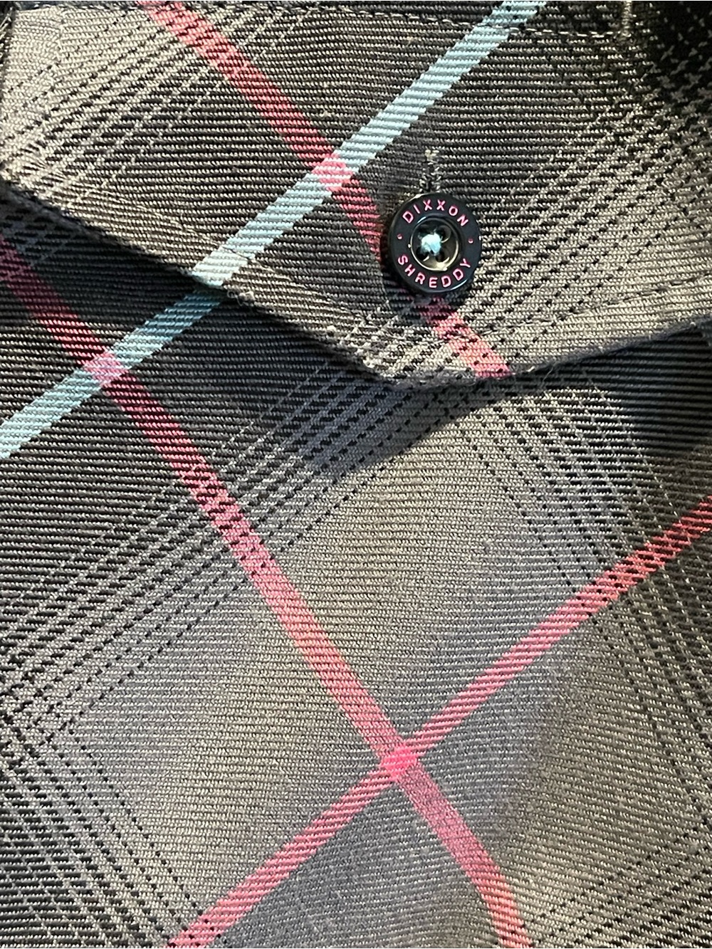 DIXXON Black Plaid Button-Down Shirt with Blue and pink Windowpane - Picture 3 of 7